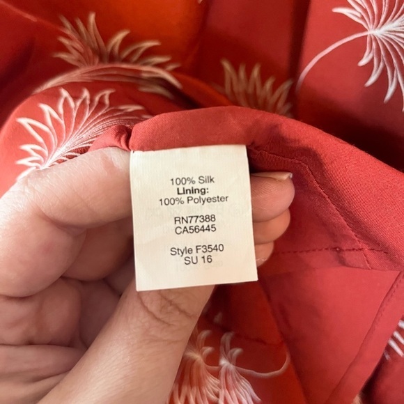 Madewell Mini Dress Silk Palmflower Off
Shoulder XS Rust Orange - Picture 6 of 8